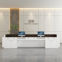 Comptoir de réception d'entreprise, comptoir de caisse, design minimaliste moderne personnalisable avec rangement, luxe léger, pour salon de beauté, hôtel, bar