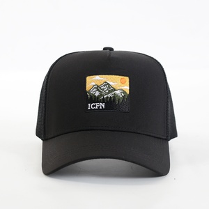 หมวกกีฬาคุณภาพสูงแบบ unisex สีดำ ตาข่ายสไตล์ Trucker พร้อมปักลายตามสั่ง ขายส่งสำหรับกิจกรรมปีนเขาและขี่จักรยานสุดเท่ - Product Image 2