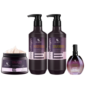 Shampooing et revitalisant de qualité supérieure pour les soins capillaires, traitement à la vitamine E et au collagène, nettoyage et hydratation pour les cheveux abîmés - Product Image 1