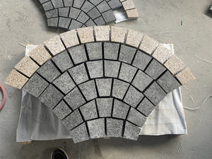 Raffiner la pierre extérieure parc et extérieurs forme d'éventail granit Cube pierre mosaïque carreaux de pavage - Product Image 5