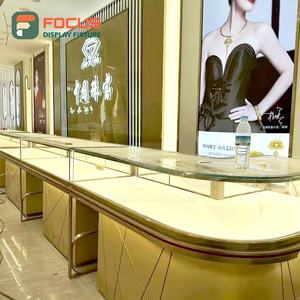 Vitrina de Pared de Lujo para Joyería, Mostrador de Joyería de Madera con Tapa de Cristal, Exhibición de Joyería Moderna con Luz LED para Pared - Product Image 1