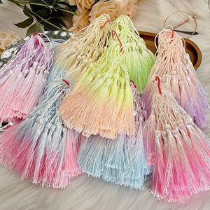 Borlas Teñidas a Mano con Degradado de Colores, Hilo de Poliéster de Seda de Hielo, Colores Mezclados, Estilo Retro, para Marcapáginas, Colgantes de Coche, Accesorios, Regalo - Product Image 4