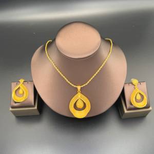 दुबई की दुल्हन निगेरियन शादी के गहने, प्राचीन सोने की प्लेटेड मिश्र धातु पेटेन्ट नेकलेस नेकलेस नेकलेस नेकलेस नेकलेस नेकलेस नेकलेस नेकलेस इयरिंग सेट नेकलेस नेकलेस नेकलेस नेकलेस लेप - Product Image 1