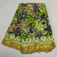 Tissu Wax Africain de Haute Qualité avec Dentelle Wax Brodé, Tissu Imprimé Wax 100 % Coton TW20101