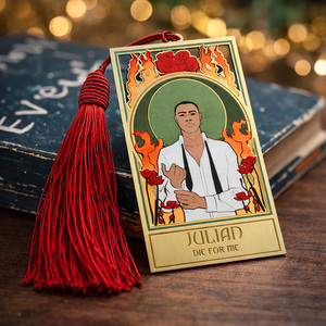 Nuovo Segnalibro 2026 in Lega di Zinco Placcato Oro con Smalto, Design Personalizzato, Personaggio Cartone Animato 3D, Segnalibro Carino con Nappa - Product Image 3