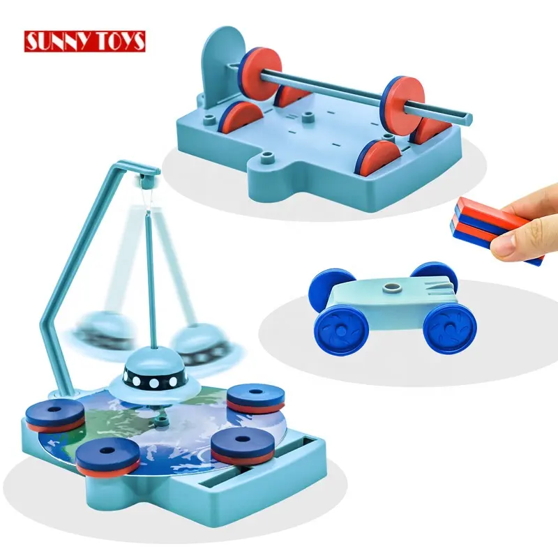 Kit de brinquedo de montagem diy 12 em 1, kit educacionais de ímã, brinquedo de ciência magnético para crianças