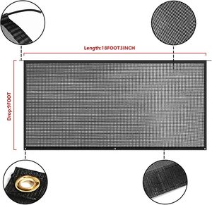 LIYUAN 블랙 PVC 메쉬 스크린 지퍼 UV 차단기 개인 정보 보호 완전한 캠핑카 천막 앞 그늘 키트 캠핑카 캠핑 그늘 돛 그물 - Product Image 4