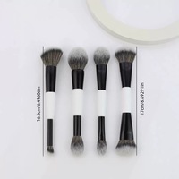Lot de 12 pinceaux de maquillage professionnels à manche en bois et poils synthétiques, personnalisables avec logo, pour estomper les imperfections et appliquer le correcteur, format voyage – Vente en gros usine
