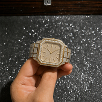 Montre mécanique entièrement sertie de moissanite, verre saphir, design étanche, cadran à remontage automatique, montre pour homme avec certificat GRA