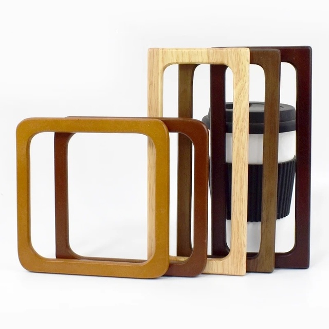 Deepeel BS295 20*9/14*14cm Bag Accessories DIY Bag Wallet Frame Wooden Bag Purse Frame Wood Handle Square Decorative Handles