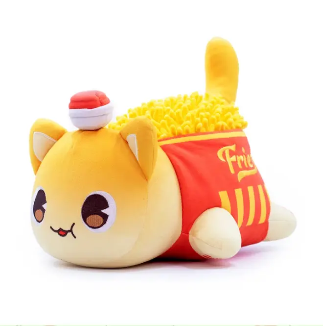 Kawaii Cat Plush Toy Cute Food design Meows Doll Burger Fries Donuts cats Cartoon toy animal Christmas gift