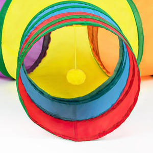 Interativo Engraçado Gato Túnel Tubo Brinquedos Pequeno 3-Way Dobrável Kitty Peek Hole Ball para Jogar - Product Image 5