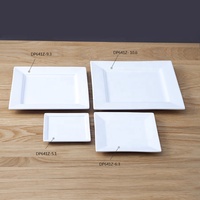 Service de Table Complet en Porcelaine Personnalisé Vente en Gros, Assiettes Carrées en Céramique Blanches pour Restaurant