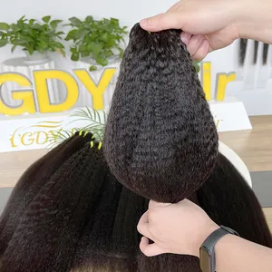 Preisgünstige hochwertige geflochtene Haarverlängerungen brasilianisches menschliches jungfräuliches Haarbündel krause gerade Bündel