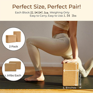 Juego de bloques de <span class=keywords><strong>yoga</strong></span> Bloques de <span class=keywords><strong>Yoga</strong></span> de corcho personalizados para ejercicios de <span class=keywords><strong>yoga</strong></span> Cubo antideslizante Natural - Product Image 2