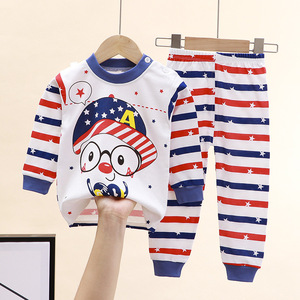Stock Clearance Kids <b>Toddler</b> <b>Boys</b> Pajamas 2 Piece Pjs Top and Pants Set 100% Cotton Sleepwear Nightwear Kids <b>Boys</b> - Product Image 1
