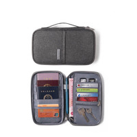 Organisateur de documents de voyage en gros, porte-passeport multifonctionnel, pochette de rangement pour cartes et billets de voyage familial avec sangle de transport