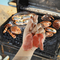 En gros, Porte-clés et Pendentif de sac en PVC 3D, imitation aliments (viande, côtes de bœuf, steak tomahawk), promotionnel