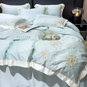 Ensemble de housses de <span class=keywords><strong>couette</strong></span> en lyocell de style luxe léger d'été d'Anne double face soyeux et lisse pour dormir. - Product Image 2