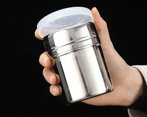 Salière en acier inoxydable avec couvercle rotatif pour sel, sucre, épices et poivre - Product Image 5