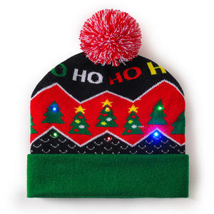 Bonnet LED de Noël tricoté avec <span class=keywords><strong>pompon</strong></span>, bonnets lumineux pour festival d'hiver, casquettes scintillantes pour enfants et adultes, cadeaux de fête de Noël - Product Image 4