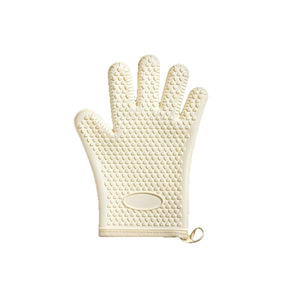 <b>Silicone</b> Oven Mitts 27.5cm Heat Insulation Baking Gloves Kitchen <b>Tools</b> Five-Finger Design Solid Color - Product Image 5