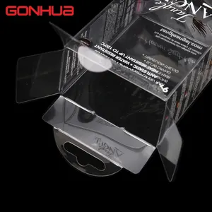 GONHUA özel şeffaf plastik kutu için ıslak saç fırçası şeffaf hediye PET PP PVC katlanır kutu küçük iş ürünleri için Logo ile
