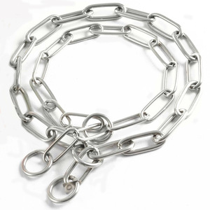 Verchromtes Edelstahl-Hundetrainingshalsband im klassischen Stil mit P-Knebelkette und Schnallenverschluss, 3,0 mm*50 cm/4,0 mm*60 cm Controller - Product Image 3