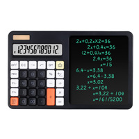 Calculatrice scientifique Bonvada à piles, ABS multicolore, zone d'écriture à 12 chiffres, avec piles cylindriques