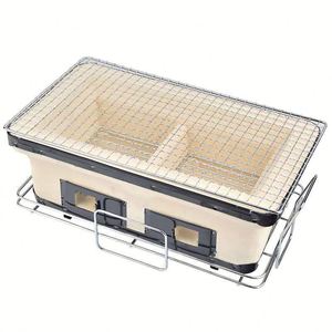 Mini-gril pliant japonais en fer et argile pour Yakitori et Kebab, au charbon de bois, noir, pour balcon, avec sécurité flamme - Vente en gros - Product Image 2