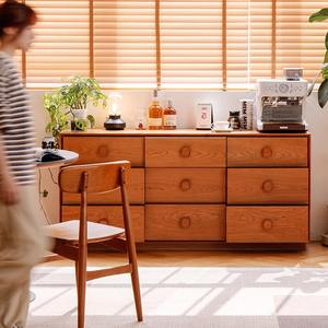 Commode à neuf tiroirs Fangguo en bois de cerisier, meuble de rangement pour salon et chambre à coucher - Product Image 4