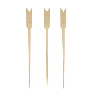 Acessórios para churrasco plana bambu espetos de carne varas bambu espetos remo picaretas 9cm 15cm 20cm 30cm 45cm 60cm