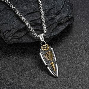 Collar con Colgante de Lanza Vikinga de Acero Inoxidable 316L, Joyería para Motociclistas, Collar con Colgante de Flecha Vikinga, Collar con Runa Triangular - Product Image 2