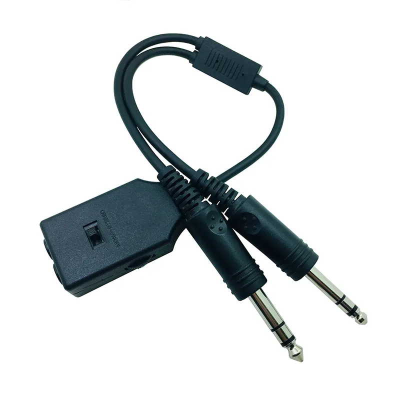 7.1 Aircraft Racing Noise Cancelling Headphone Cable 7.1 Quadrupole Air Intercom Audio Cable