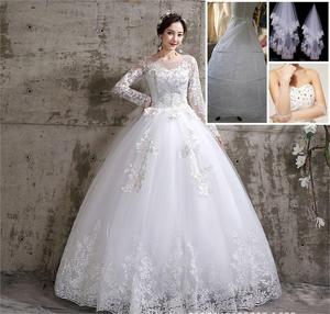 Nuovo Stile 2025 Abito da Sposa Floreale per Sposa Taglie Forti Abiti da Sposa Floreali da Sogno con Maniche Lunghe e Allacciatura Abiti da Ballo - Product Image 5
