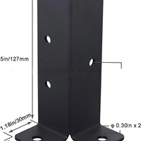 Support de poteau demi-colonne multifonctionnel réversible pour gazebo, ancrage réglable en acier au carbone, robuste pour pergola extérieure