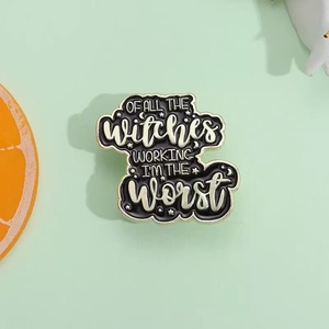 Broches Punk góticos negros personalizados, insignias de solapa, <span class=keywords><strong>alfileres</strong></span> esmaltados de la peor bruja para mago, brujería, regalo de joyería para amigos amantes - Product Image 3