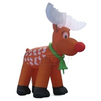 Reno Inflable Navideño Grande de 15 Pies con Nariz Roja