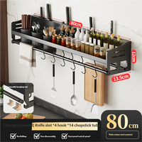 Étagère murale de cuisine en acier carbone durable et facile à installer pour épices, ustensiles et articles de cuisine