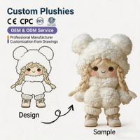 Poupées en peluche personnalisées à la mode, mignonnes, douces, en coton PP, anti-stress, MOQ 500 pièces, 20 cm, poupées Kpop faites à la main, style dessin animé