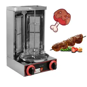 Acier inoxydable Électrique Automatique Température Réglable Rotation Doner Kebab Poulet Shawarma Machine BBQ Grill