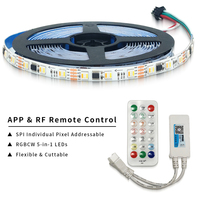 Bande LED programmable flexible à pixels RGBWC pour projets de décoration architecturale d'hôtels et de centres commerciaux