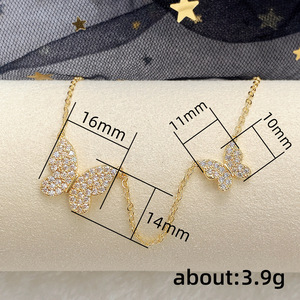 Collana con ciondolo a forma di farfalla scintillante per donna, elegante catena minimalista per clavicola, gioielli alla moda - Product Image 5