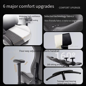 Ghế chơi game xoay không trọng lực chuyên nghiệp năm <span class=keywords><strong>2025</strong></span>, thiết kế tối giản, có thể điều chỉnh độ cao, ngả lưng, chất liệu vải, dành cho nhà và văn phòng - Product Image 4