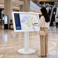 Écran Totem Portable Sans Fil sur Pied de 32 Pouces Blanc