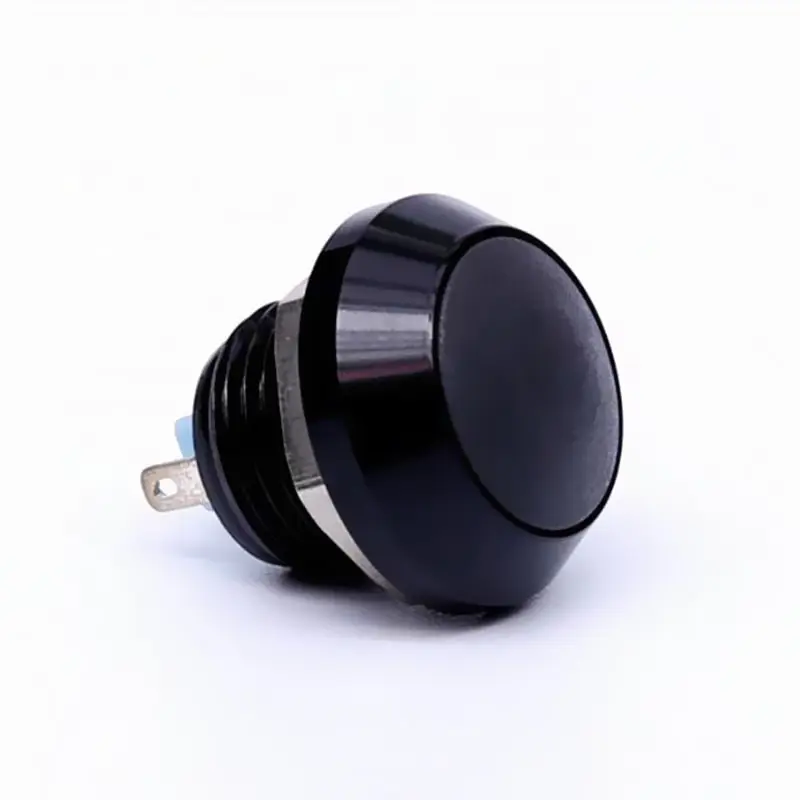 12mm solder pin waterproof micro momentary start button round switch sealed push button switches black