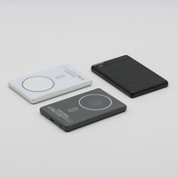 Batterie externe portable magnétique sans fil avec logo personnalisé, en alliage d'aluminium mince, 5000 mAh, charge rapide PD 20W, mini-batteries externes