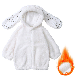 <span class=keywords><strong>Manteau</strong></span> d'hiver chaud en gros pour filles, vêtements d'extérieur moelleux pour enfants, <span class=keywords><strong>manteau</strong></span> long et mignon avec oreilles de lapin, en polaire douillette à fermeture éclair, tenues pour enfants - Product Image 4