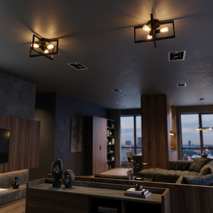 Lampada da Soffitto a 3 Luci in Metallo Geometrico, Design Moderno, Facile Installazione - Product Image 2