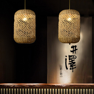 Rattan Pendant <b>Light</b> Round Led Single Head Chandelier For Restaurant Bar <b>Dining</b> Room - Product Image 3